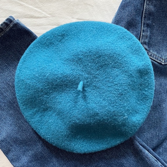 Blue Wool Beret - Picture 2 of 3